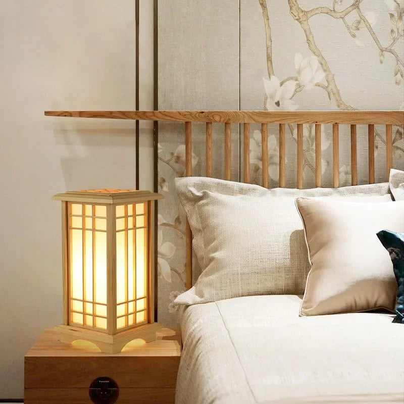 Modern Floor Lamp Living Room for Bedroom Bedside Home Decoration LED Light Solid Wood Lampshade Sofa Dining Study Table Fixture
