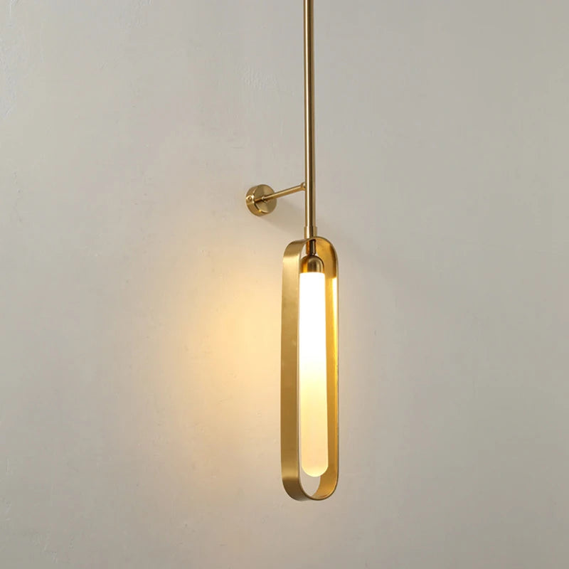 Creative LED Wall Light Height Adjustable Living Room Bedroom Dining Room Sconce Gold Metal White Acrylic