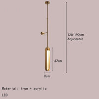 Creative LED Wall Light Height Adjustable Living Room Bedroom Dining Room Sconce Gold Metal White Acrylic