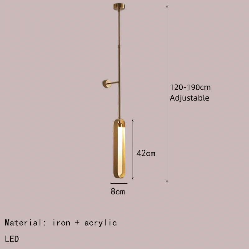 Creative LED Wall Light Height Adjustable Living Room Bedroom Dining Room Sconce Gold Metal White Acrylic
