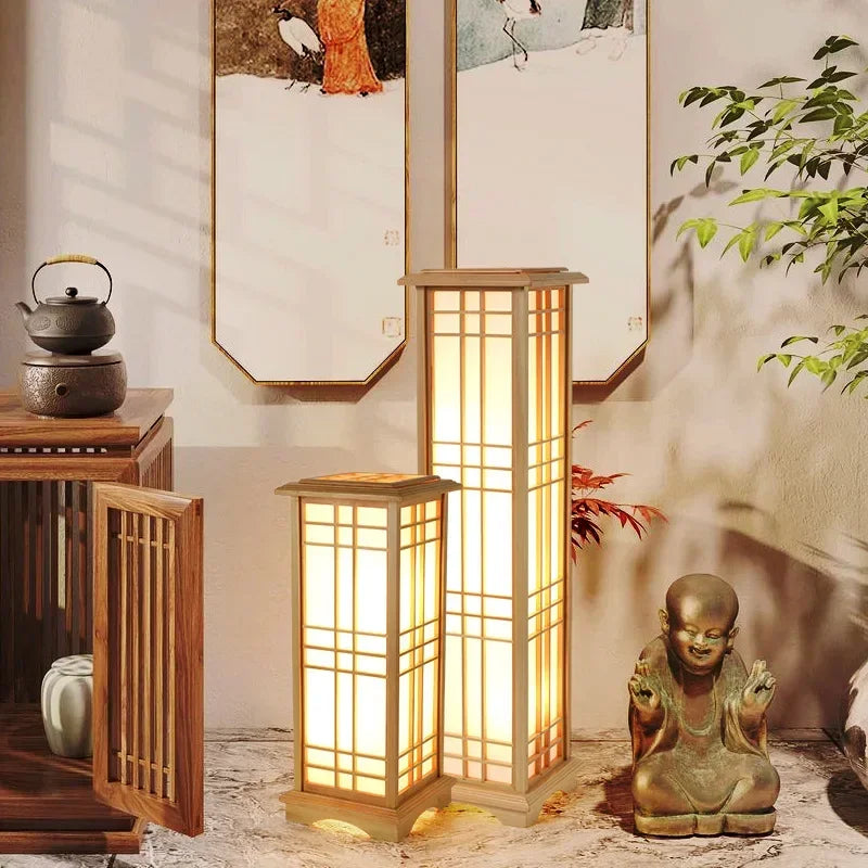 Modern Floor Lamp Living Room for Bedroom Bedside Home Decoration LED Light Solid Wood Lampshade Sofa Dining Study Table Fixture