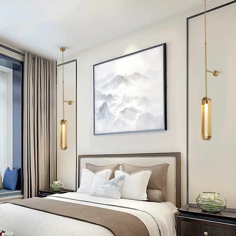 Creative LED Wall Light Height Adjustable Living Room Bedroom Dining Room Sconce Gold Metal White Acrylic